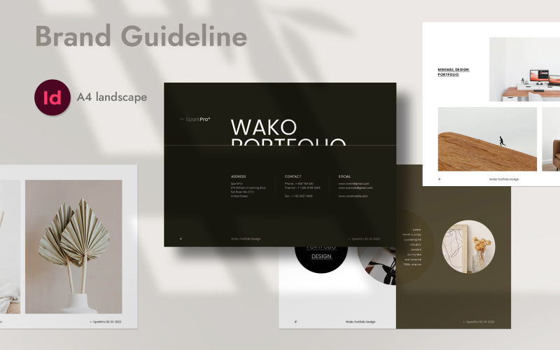 Wako Portfolio Indesign sablon
