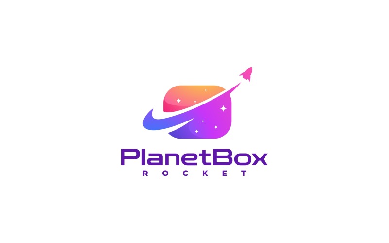 Logo coloré dégradé de boîte de planète