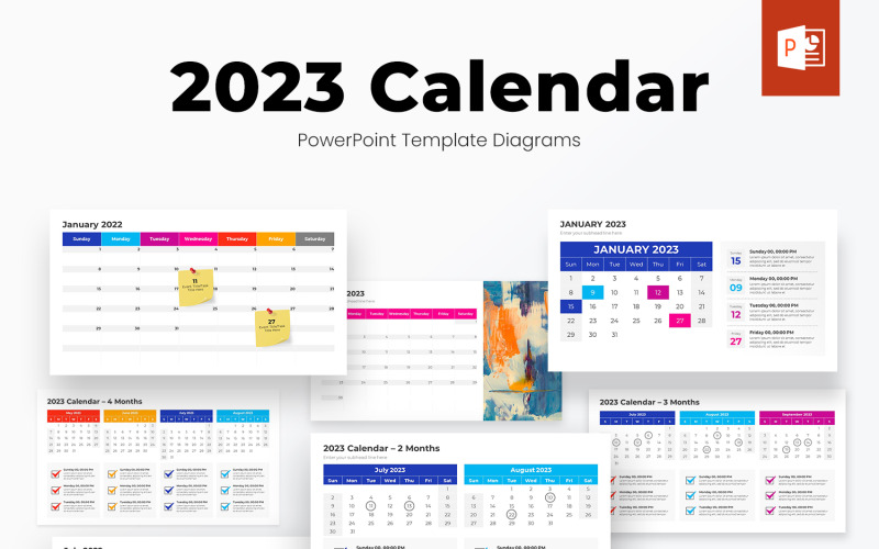 日历 2023 PowerPoint 模板设计