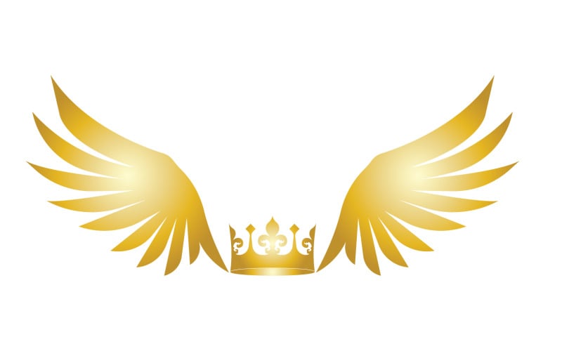 Ailes, couronne, logo, et, symbole, vecteur, 1