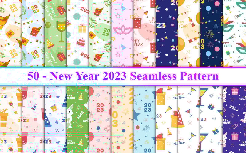 Modèle sans couture de bonne année 2023, modèle sans couture de nouvel an