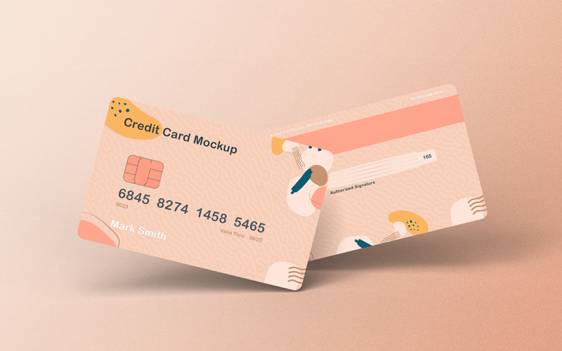 Modello PSD mockup carta di credito Vol 33
