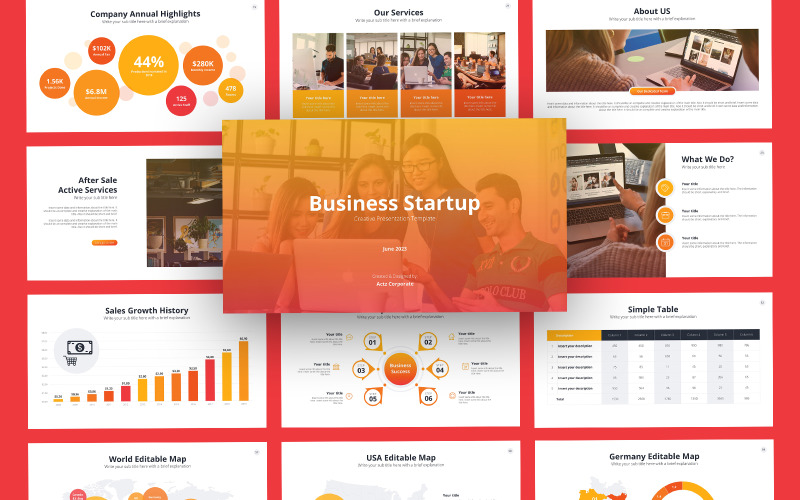 Actz Business Startup PowerPoint sablon