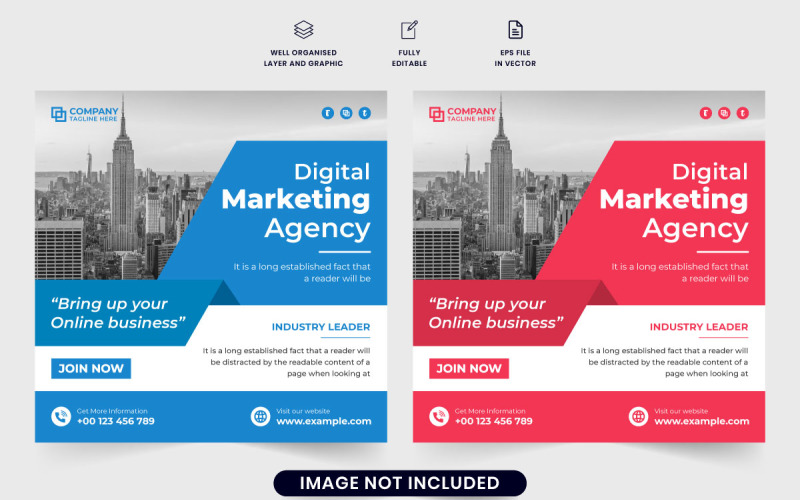 Banner web promozionale della società di marketing