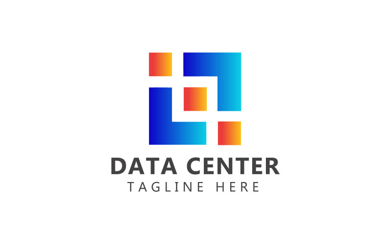 Datacenter-logo en sjabloon voor databasehosting-logo
