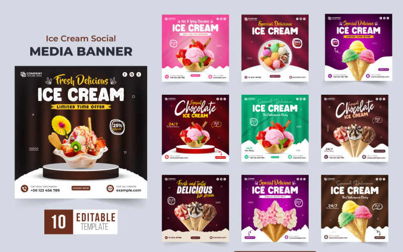 Eiscreme-Social-Media-Post-Paket