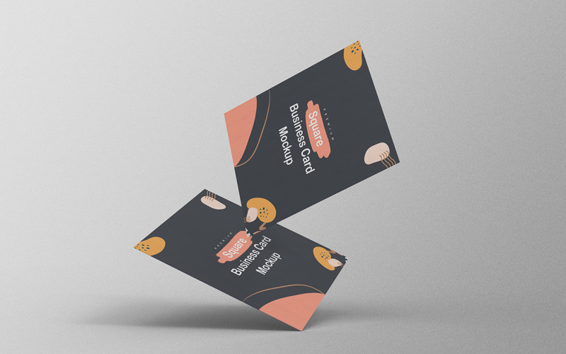 Square Business Card Mockup PSD Template Vol 18