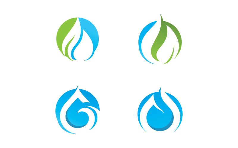 goutte d'eau nature Logo Template vector illustration design V5