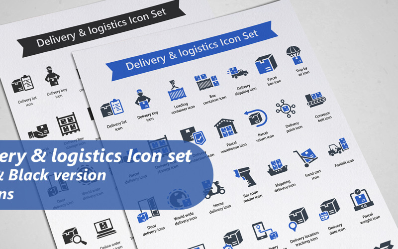 Levering en logistiek Icon Set Template