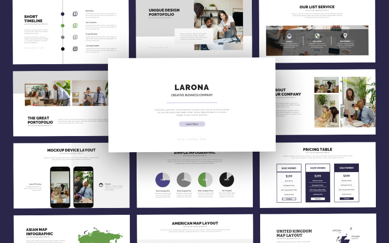 Профиль компании Larona Business Шаблон Google Slides