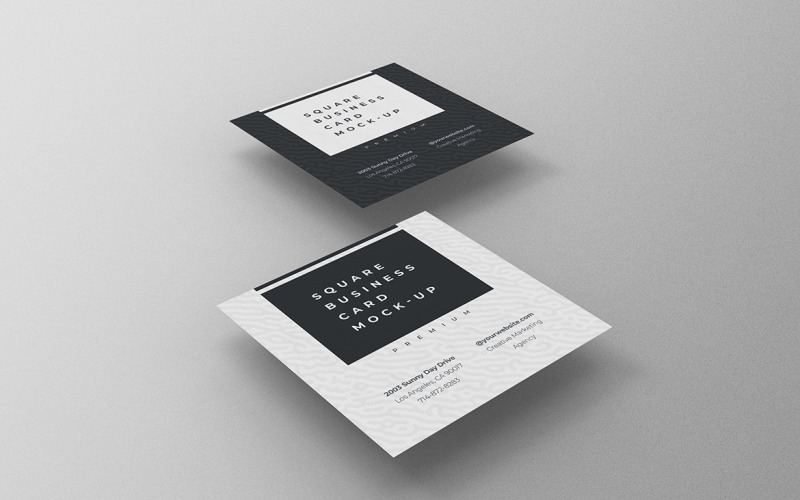 Quadratische Visitenkarte Mockup PSD-Vorlage Vol. 20