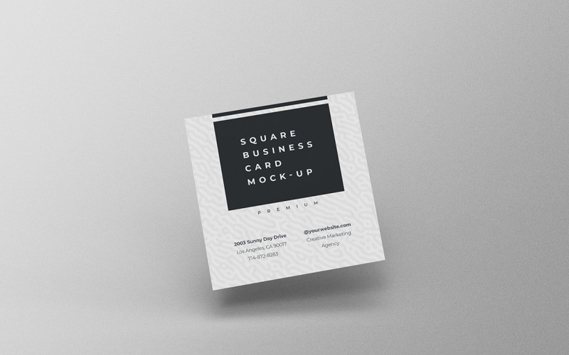 Square Business Card Mockup Psd Template Vol 19