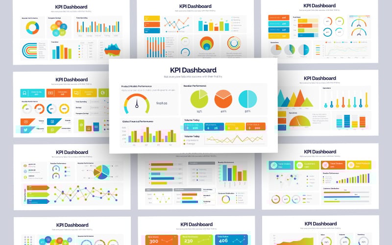 Business KPI Dashboard Професійний шаблон PowerPoint
