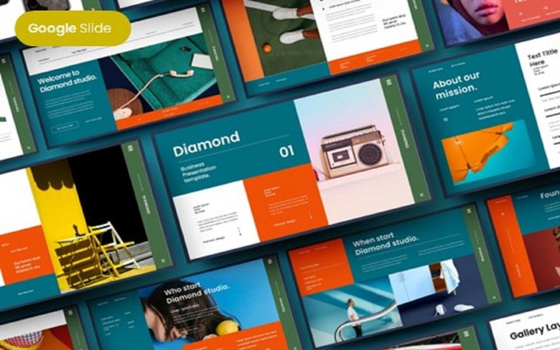 Diamante - Plantilla de diapositiva de Google Business