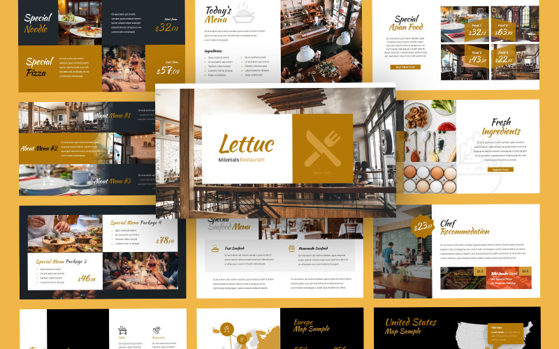 Lettuc Restaurant Culinaire Google Slides-sjabloon