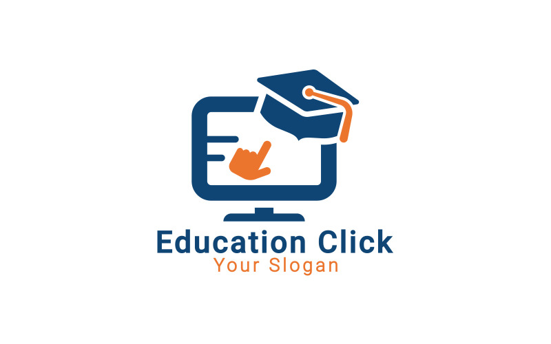 Логотип онлайн-освіти, логотип освіти, логотип електронної книги, логотип електронної бібліотеки, шаблон логотипа електронного навчання