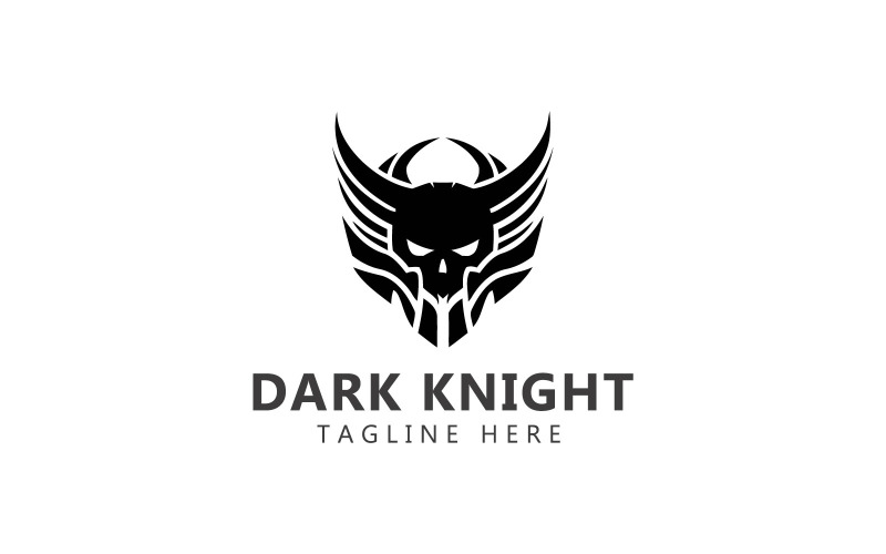 Логотип темного воина и шаблон логотипа темного рыцаря