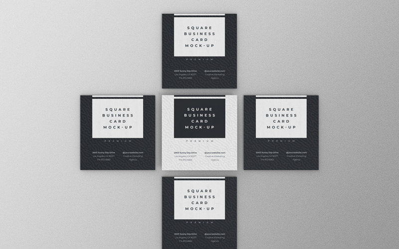 Mockup voor vierkante visitekaartjes PSD-sjabloon Vol 45
