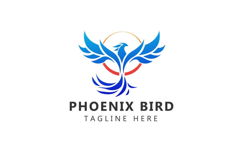 Phoenix Bird-logo en Flying Phoenix-logosjabloon