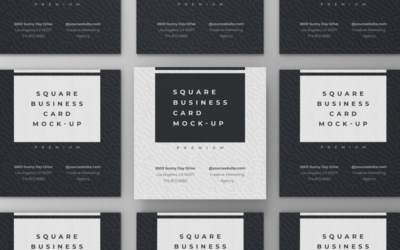 Quadratische Visitenkarte Mockup PSD-Vorlage Vol. 40