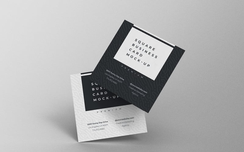 Quadratische Visitenkarte Mockup PSD-Vorlage Vol. 44