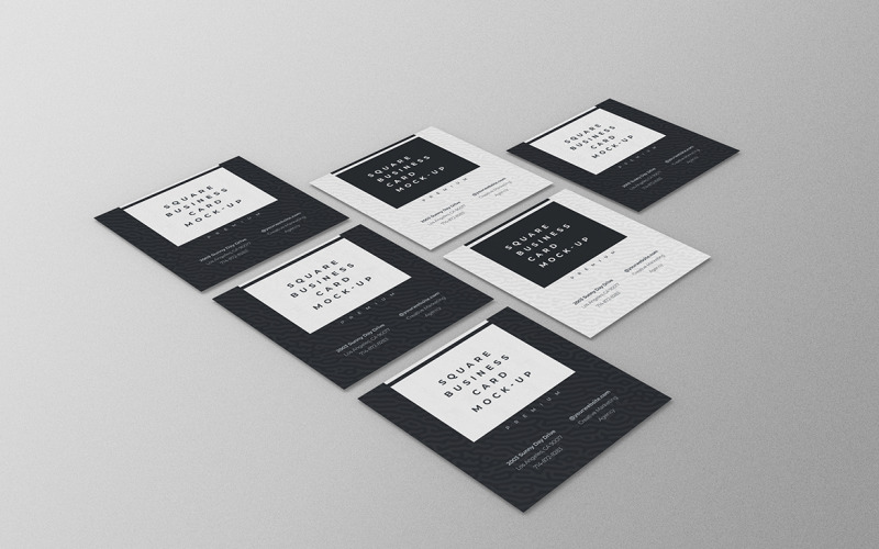Шаблон макета квадратной визитной карточки PSD, том 43