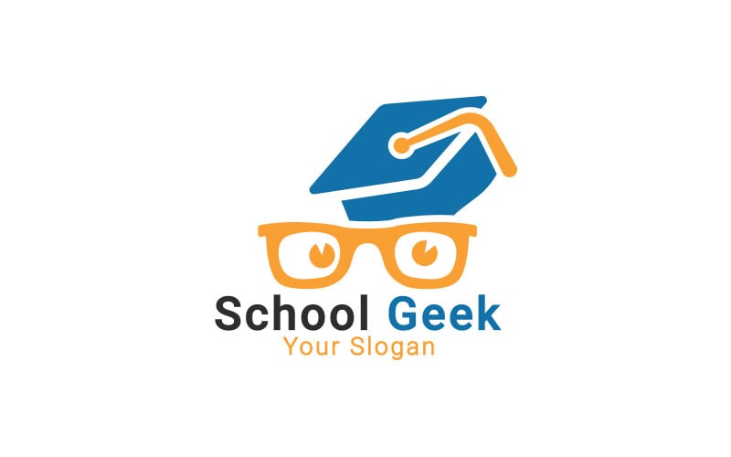 School Geek logó, Social Geek logó, Geek logó sablon