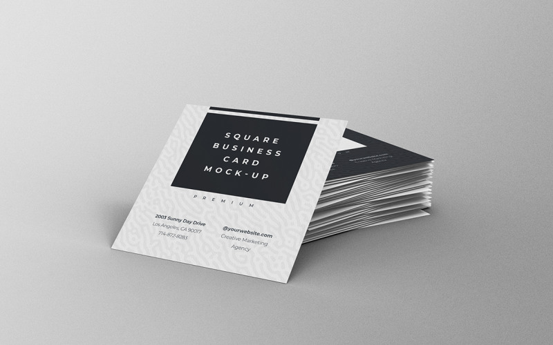 Square Business Card Mockup PSD Template Vol 51