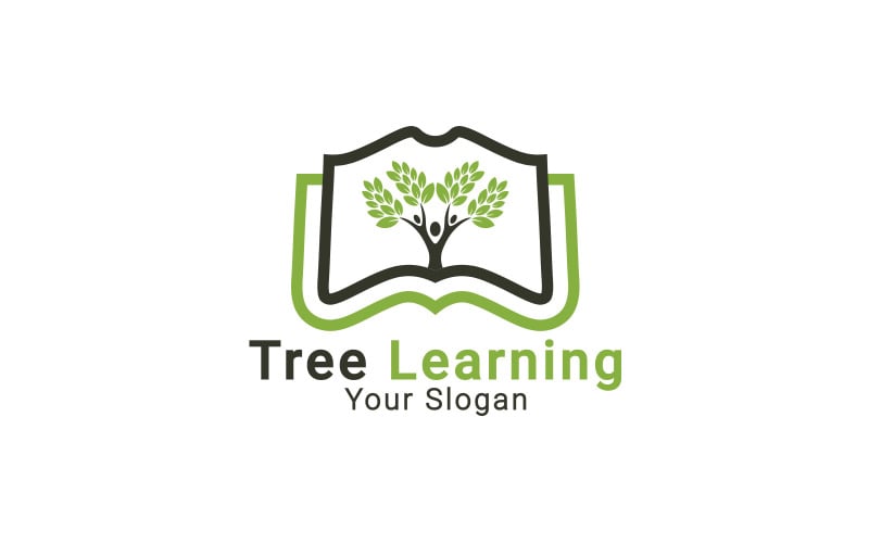 Tanulásfa logó, oktatási vállalat logója, online oktatási logó