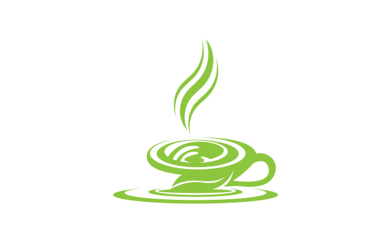 Logo-Vektorvorlage für grüne Teegetränke 18
