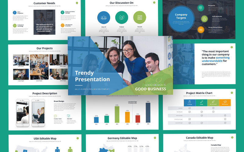 Modèle de diapositives Google Business à la mode