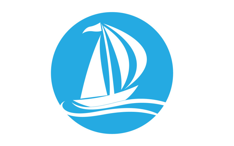 Logo de silhouette de navire linéaire de croisière océanique Vector 54
