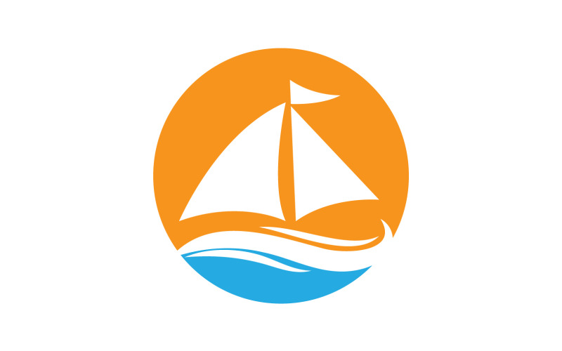 Logo de silhouette de navire linéaire de croisière océanique Vector 57