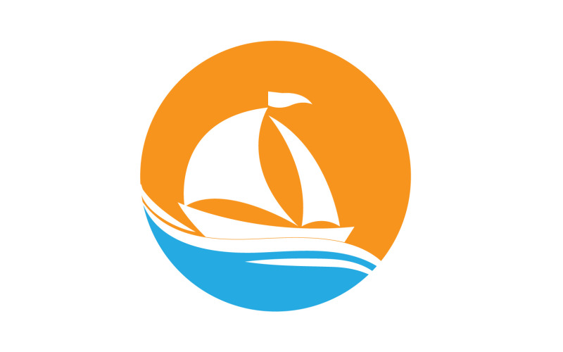 Ocean Cruise linear Ship Silhouette logo Vector 45