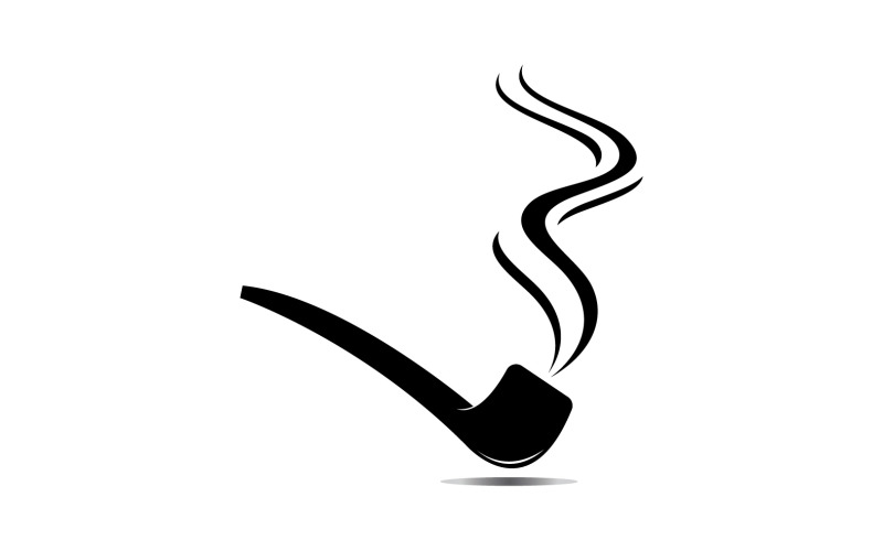 Design de ilustração vetorial de ícone de logotipo para fumar cachimbo 6