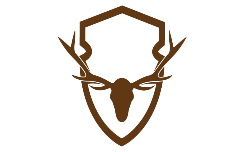 Creative Deer Shield Logo Design Simbolo Illustrazione Vettoriale 2