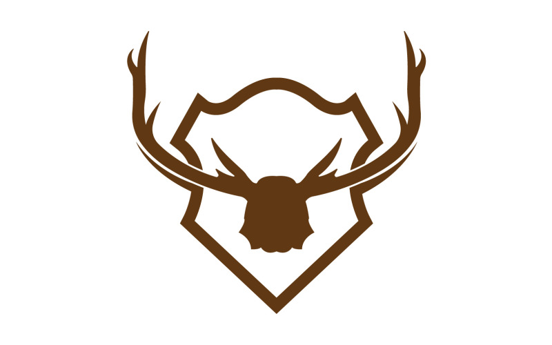 Creative Deer Shield Logo Design Simbolo Illustrazione Vettoriale 31