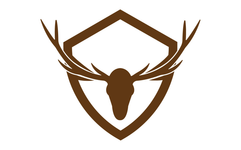 Creative Deer Shield Logo Design simbolo illustrazione vettoriale 4