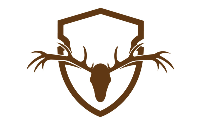 Creative Deer Shield Logo Design Symbol ilustracji wektorowych 1