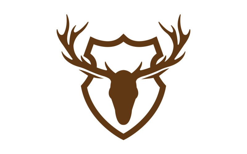 Creative Deer Shield Logo Design Symbol Vector Ilustracja 27