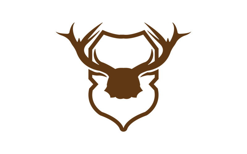 Creative Deer Shield Logo Design Symbol Vektorové ilustrace 15