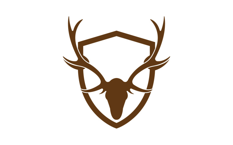 Creative Deer Shield Logo Design Symbol Vektorové ilustrace 17