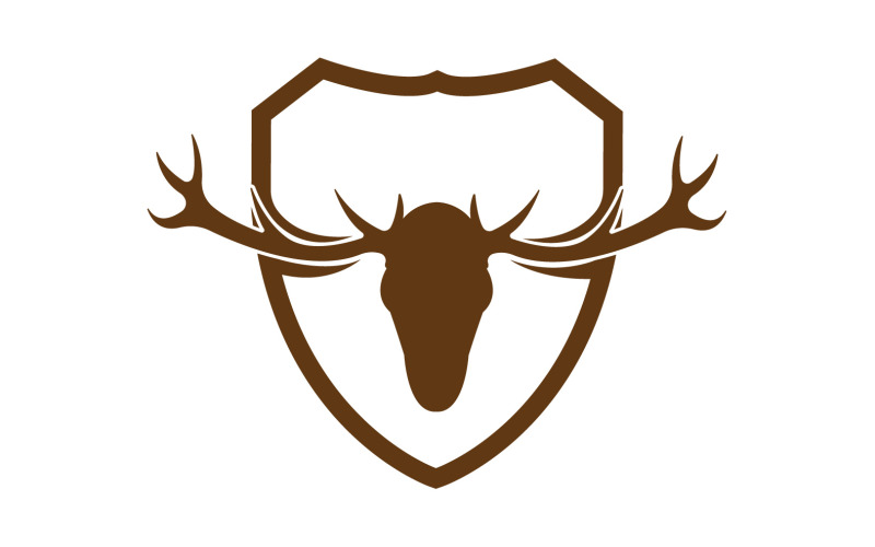 Creative Deer Shield Logo Design Symbole Illustration vectorielle 3