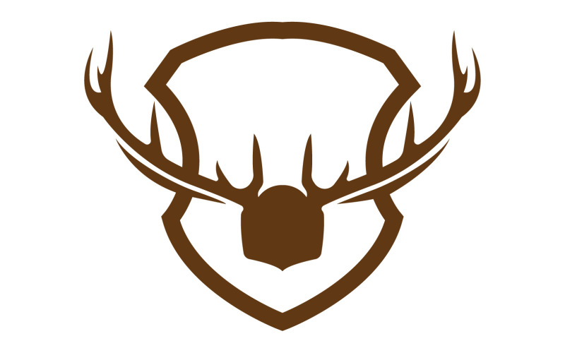 Creative Deer Shield Logo Diseño Símbolo Vector Ilustración 23