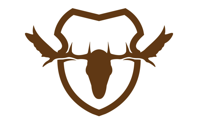 Kreatives Deer Shield Logo Design Symbol Vektor Illustration 25