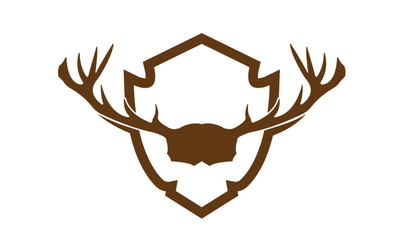 Kreativní Deer Shield Logo Design Symbol Vektorové Ilustrace 24