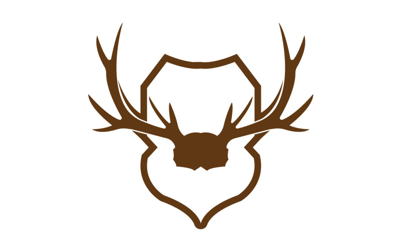 Kreativní Deer Shield Logo Design Symbol Vektorové Ilustrace 32