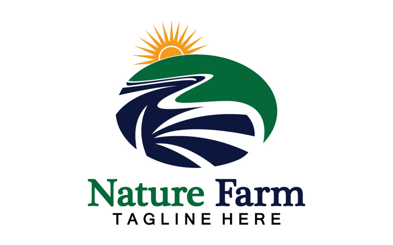 Nature ferme et agriculture Vector Logo Illustration Design V33