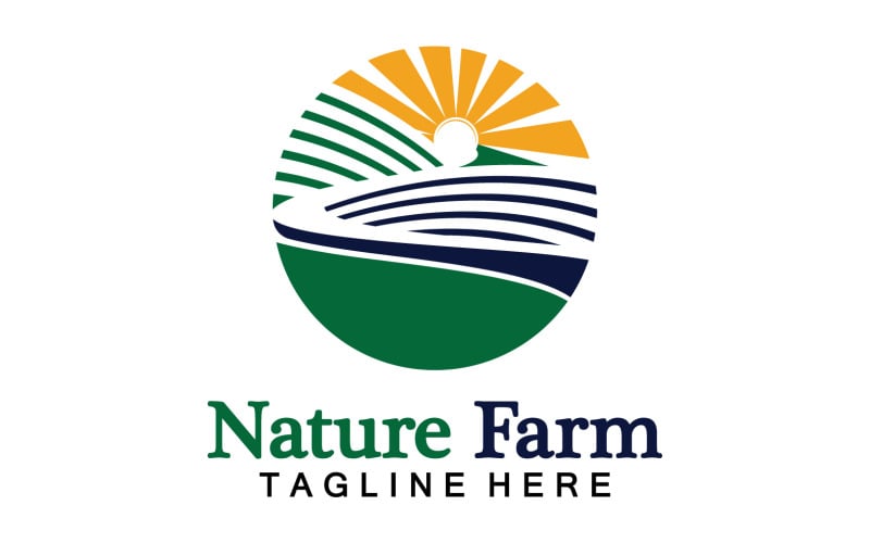 Příroda Farma A Farming Vektorové Logo Ilustrace Design V11