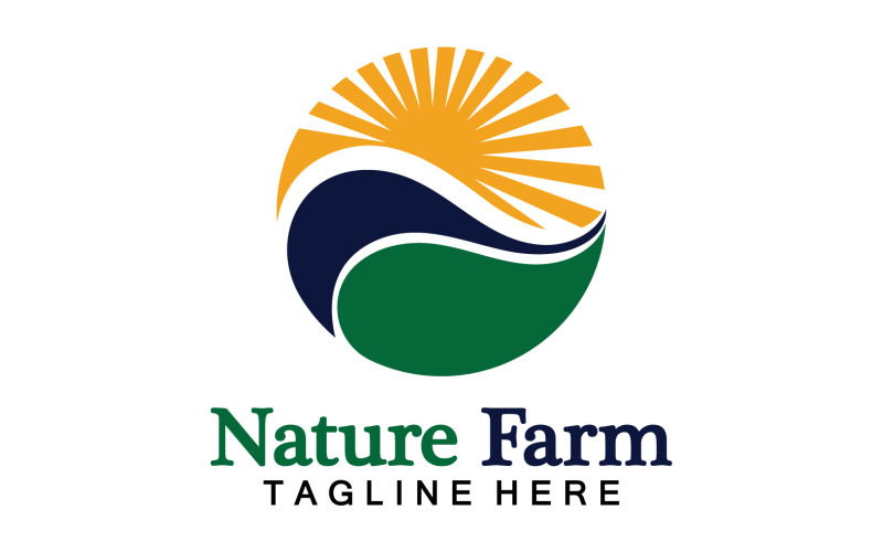 Příroda Farma A Farming Vektorové Logo Ilustrace Design V12